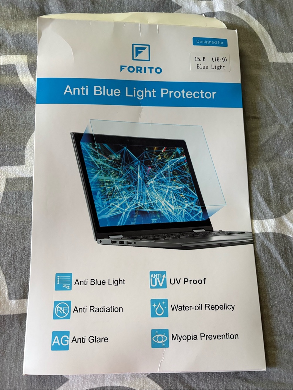 Anti Blue Light Protector Screen Guard - White/Blue